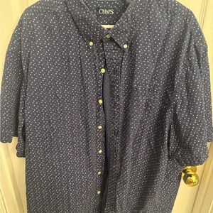 Chaps Men's Navy Blue Polka Dot Shirt